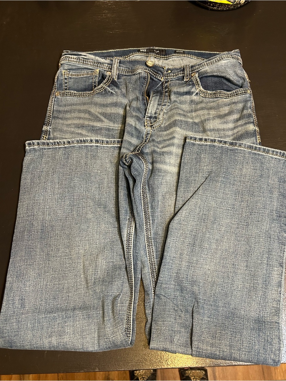 BKE Men's Light Blue Straight Jeans